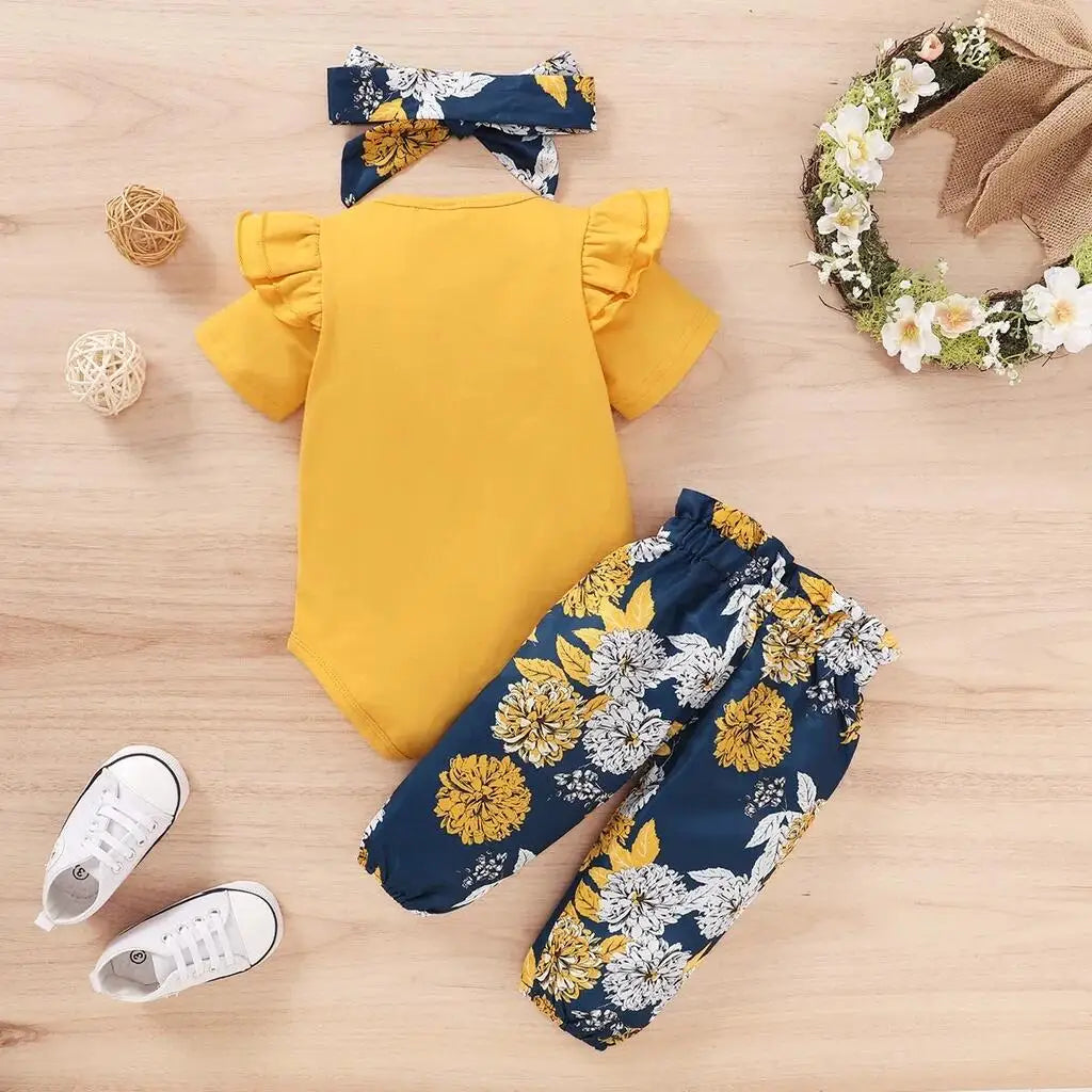 Newborn Baby Girls Clothing 3PCS Outfits