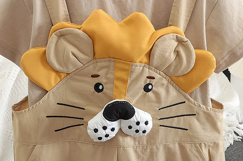 Kids Boys 2PCS Clothes Set Cotton Cartoon Lion