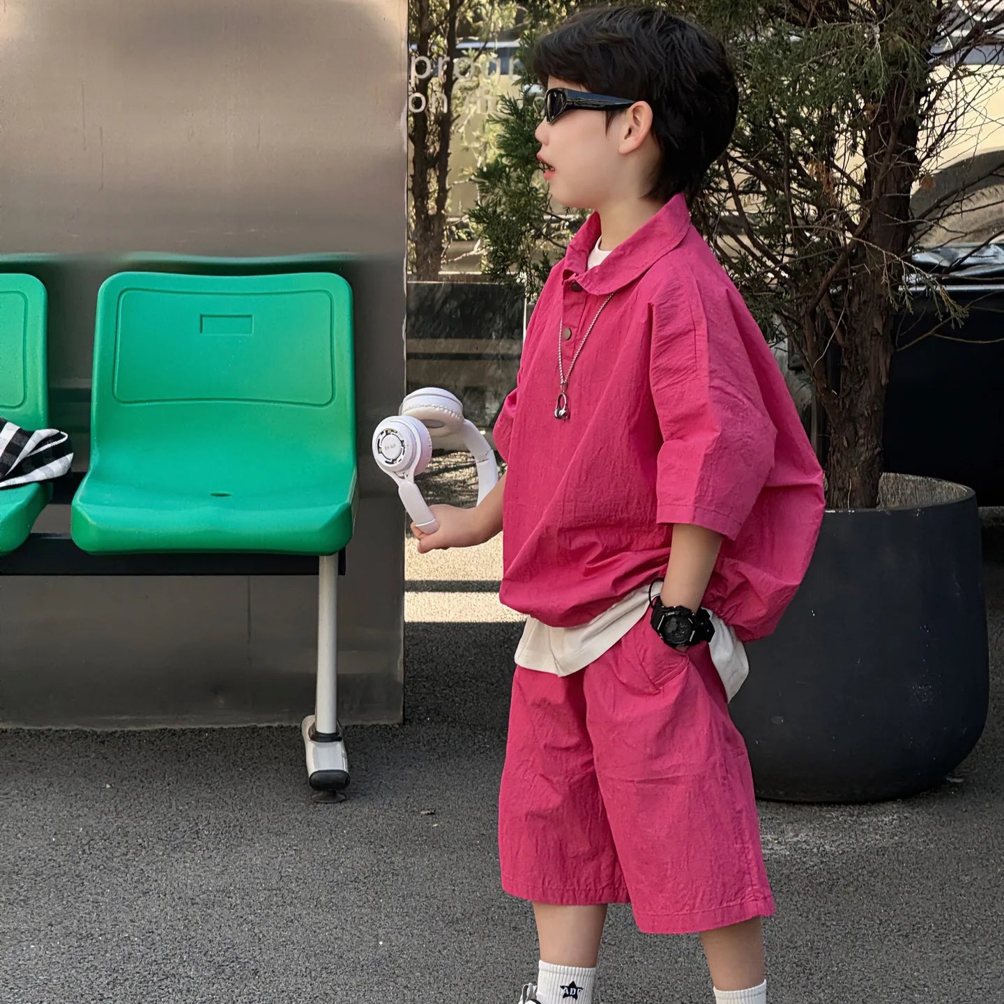 2025 Boys Simple Korean Style Casual Two-piece