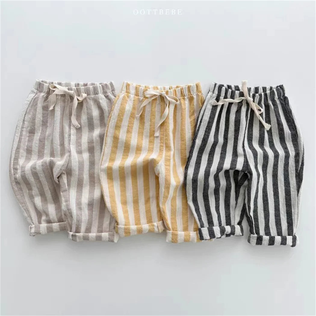 Cotton Stripe Pants for Boys