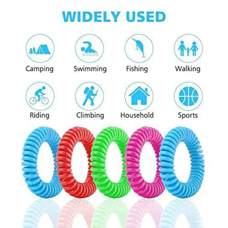 Waterproof DEET Free Citronella Mosquito Wristband Bracelets 10 Pack with 6 Patches