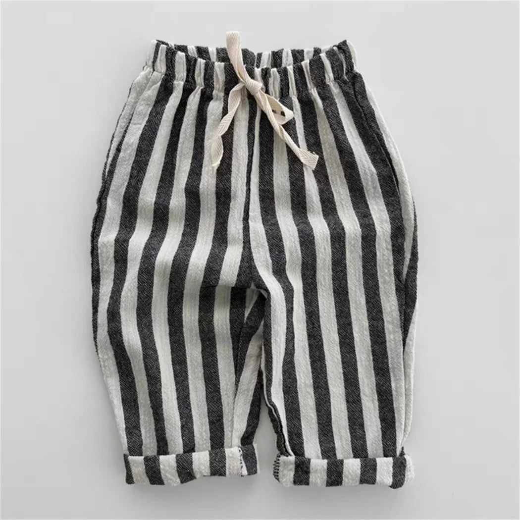 Cotton Stripe Pants for Boys