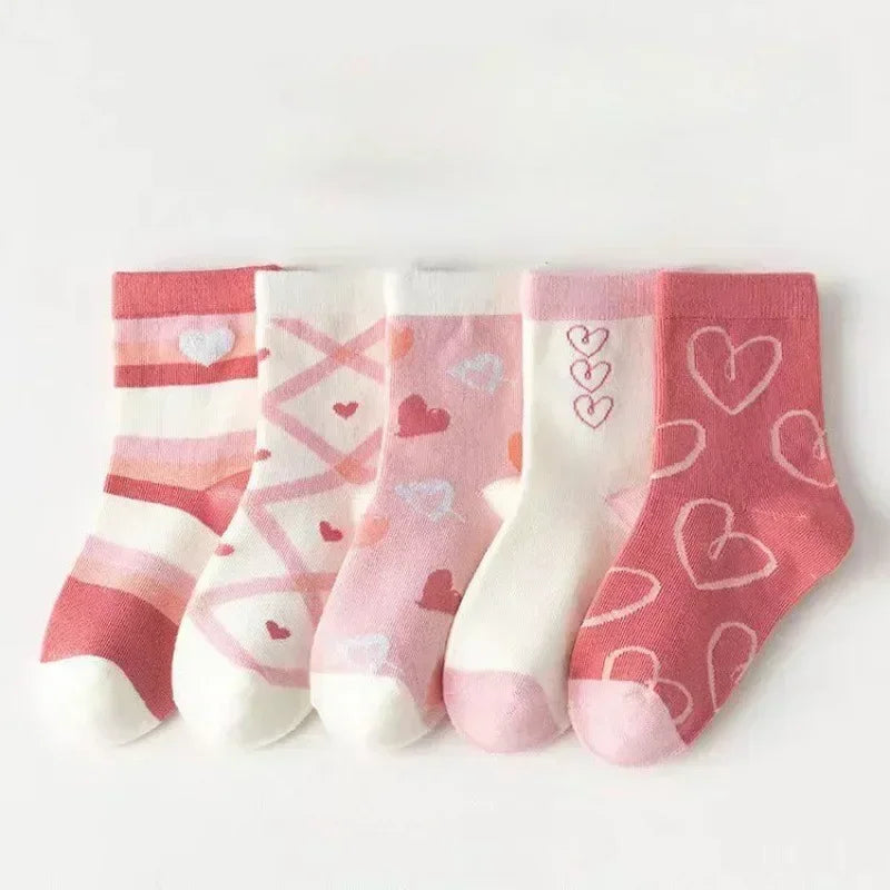 5 Pairs/Lot Kids Soft Cotton Socks Korean