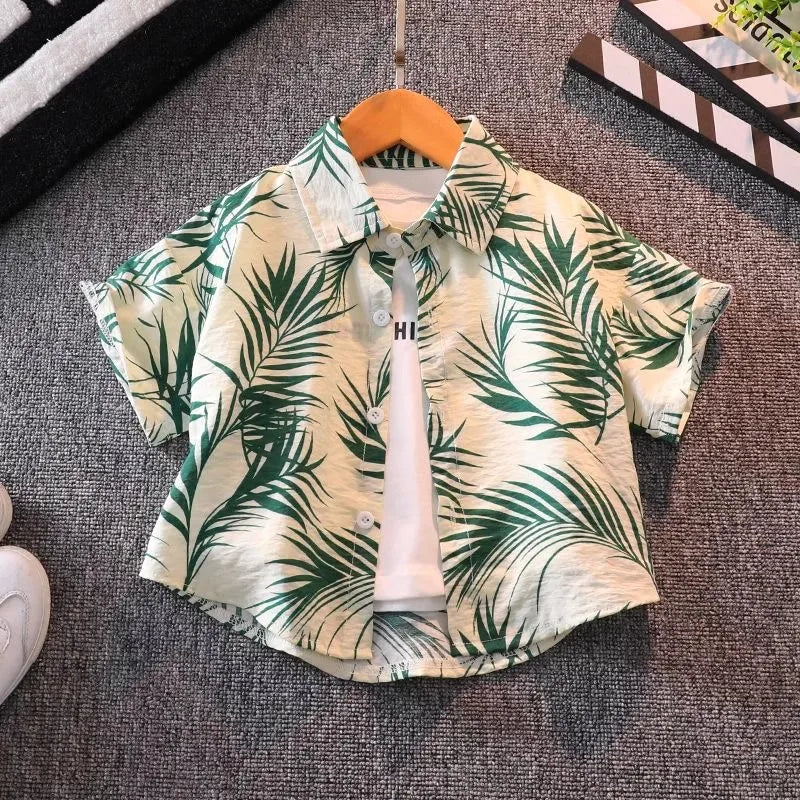 beach seaside boys flower shirt boys shorts set