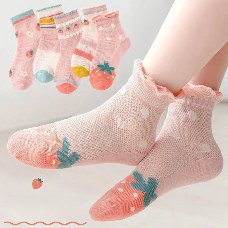 5 Pairs/Lot Kids Soft Cotton Socks Korean