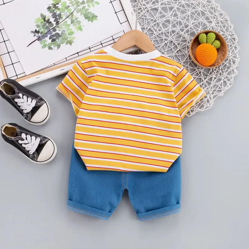 Kids Cartoon T-Shirt Shorts 2Pcs