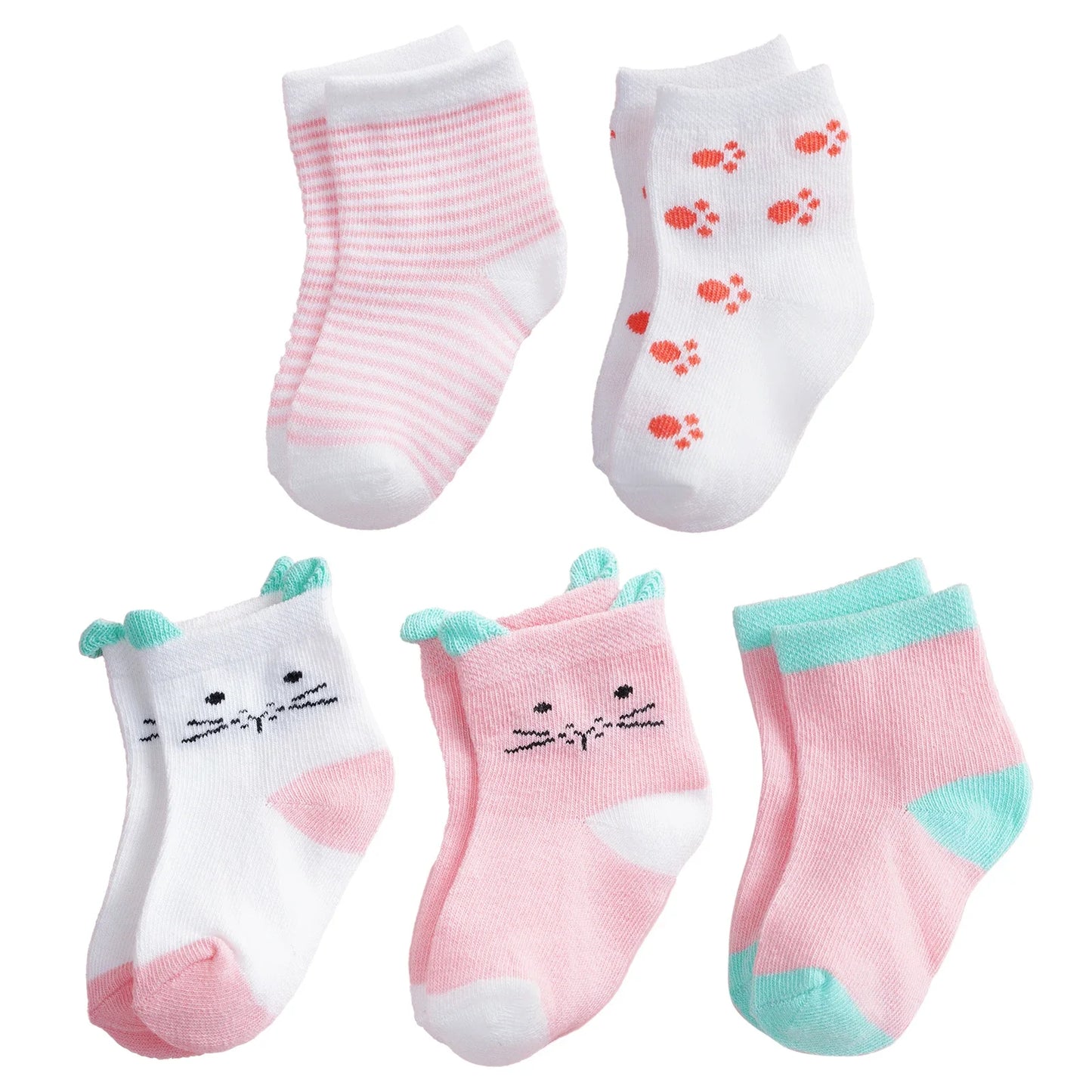 5Pairs/Lot Cotton Kids Anti-Slip Socks