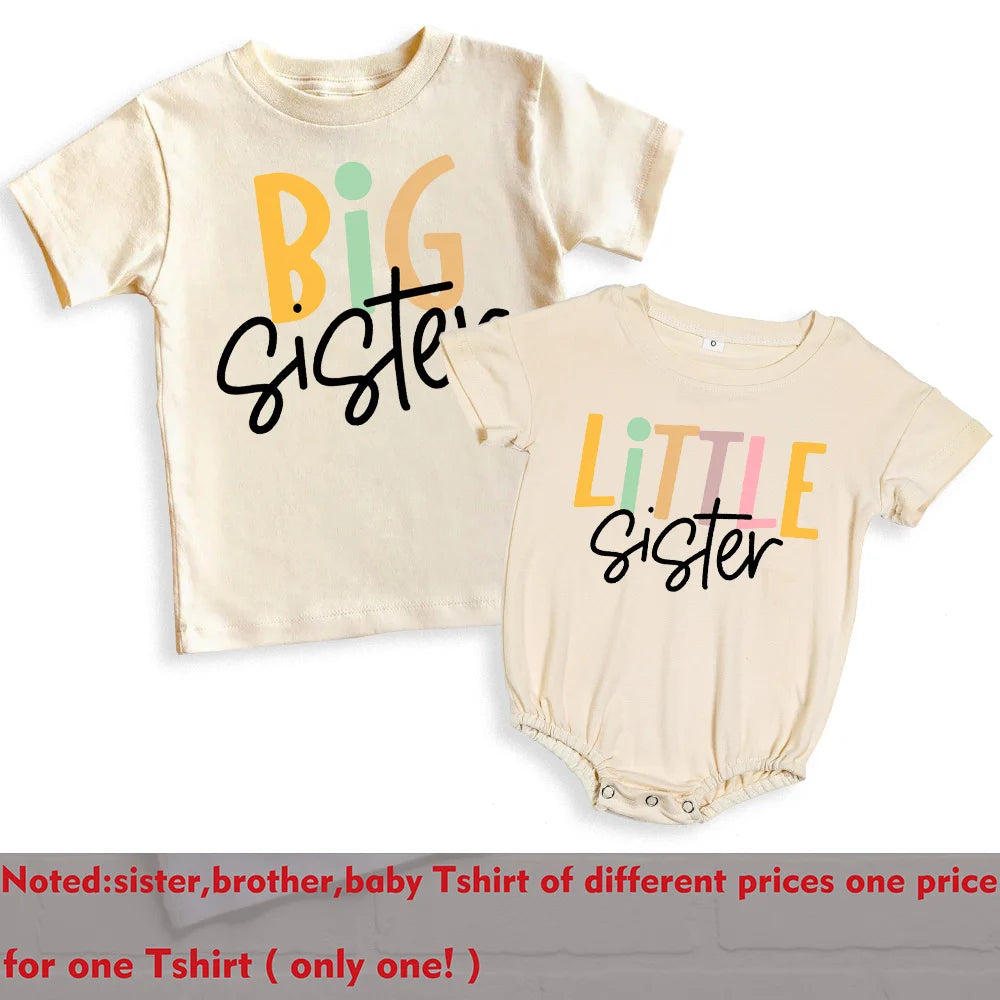 Big Brother Little Sister Print Family Matching Outfit Shirt