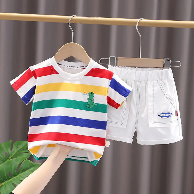 Cute Cartoon Dinosaur Clothes Set New Kids Tracksuits