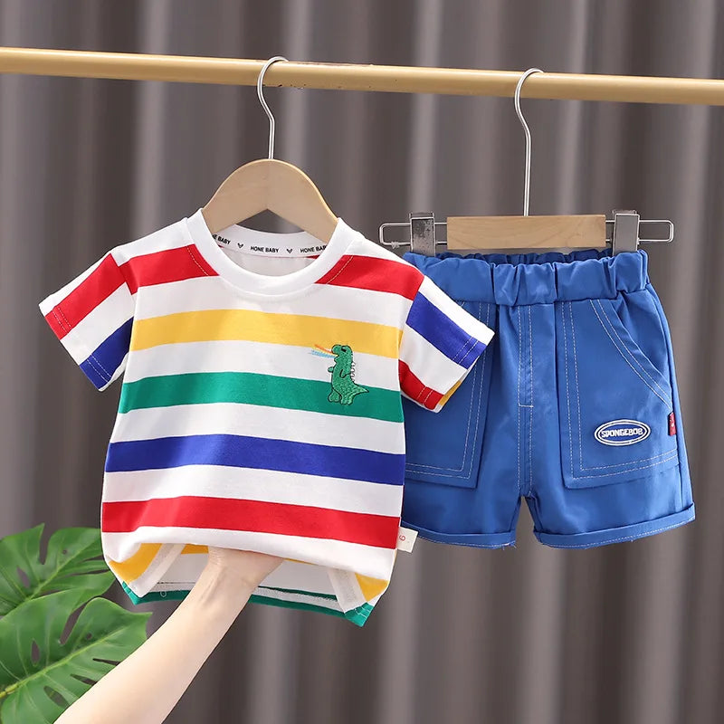 Cute Cartoon Dinosaur Clothes Set New Kids Tracksuits