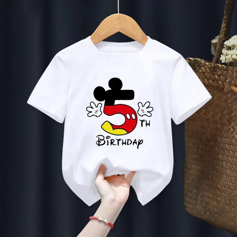 Mickey Mouse 3-14 Birthday Number T-shirt