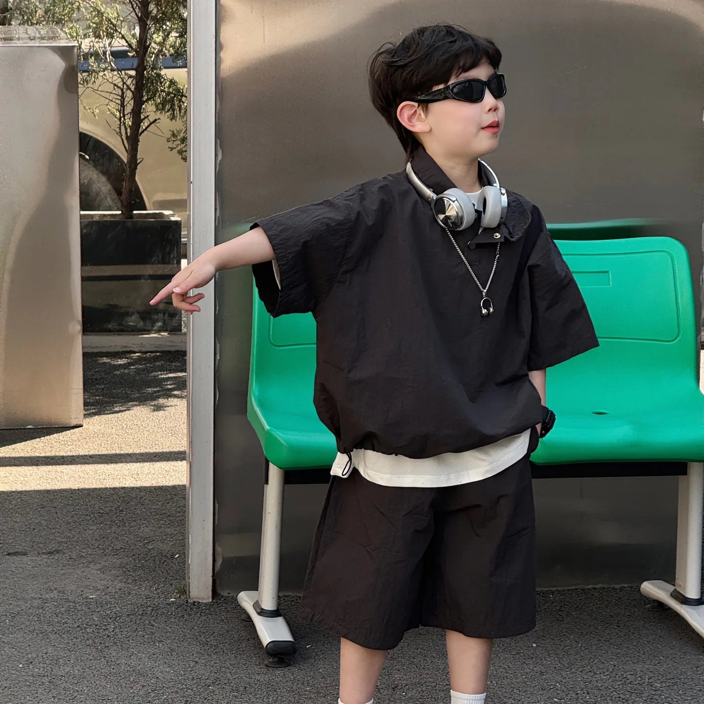 2025 Boys Simple Korean Style Casual Two-piece
