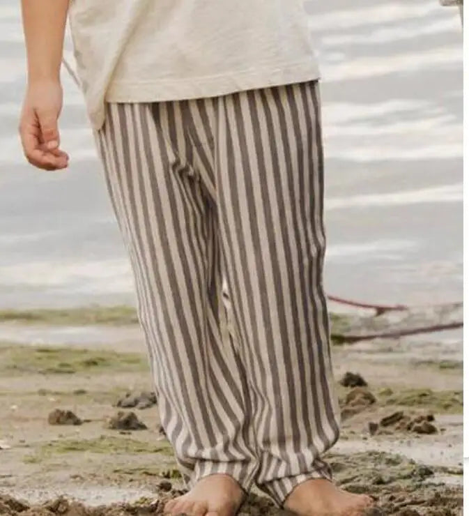 Cotton Stripe Pants for Boys