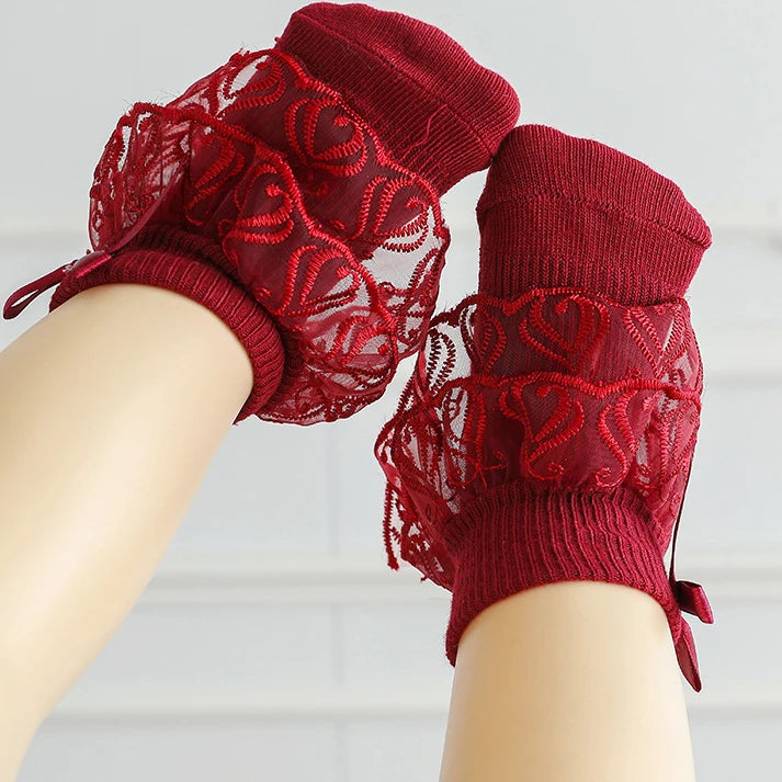 0-2Y Toddler Cotton Lace Ruffle Princess Mesh Breathable Socks