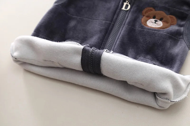 BORA Cute baby boy sports outfits 1-4 years in soft fabric with bear embroidery detail