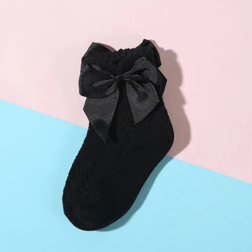 Summer Mesh Newborn Baby Girls Socks Fashion Bow