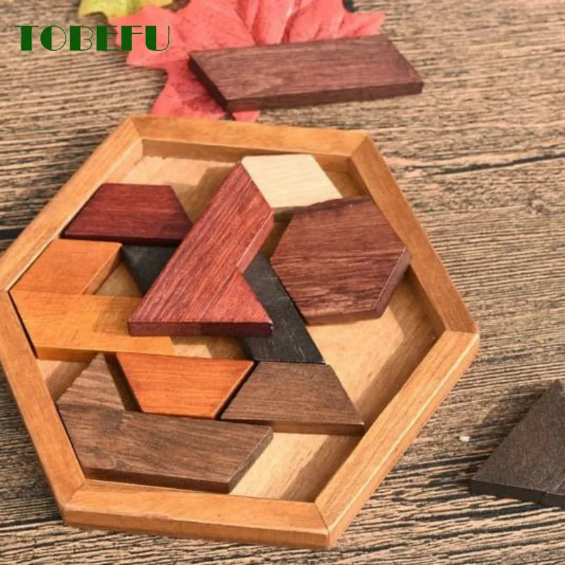 ألغاز لوحة هندسية خشبية