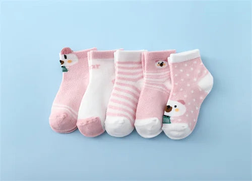 5Pairs/Lot Summer Thin Newborn Baby Socks Cotton