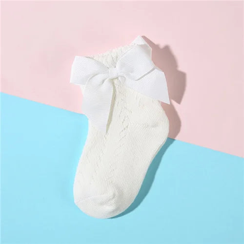 Summer Mesh Newborn Baby Girls Socks Fashion Bow