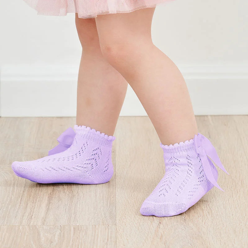 Summer Mesh Newborn Baby Girls Socks Fashion Bow