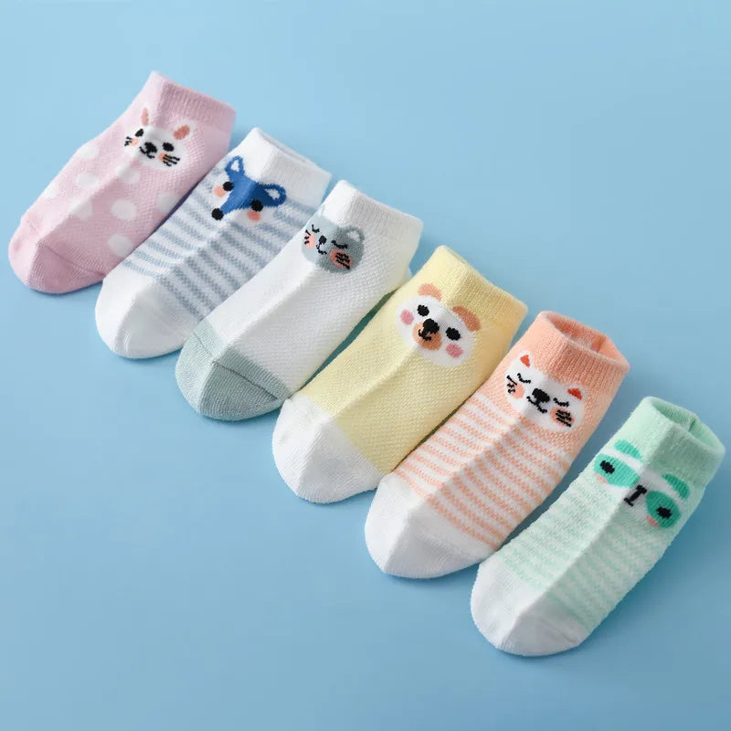 5Pairs/Lot Summer Thin Newborn Baby Socks Cotton