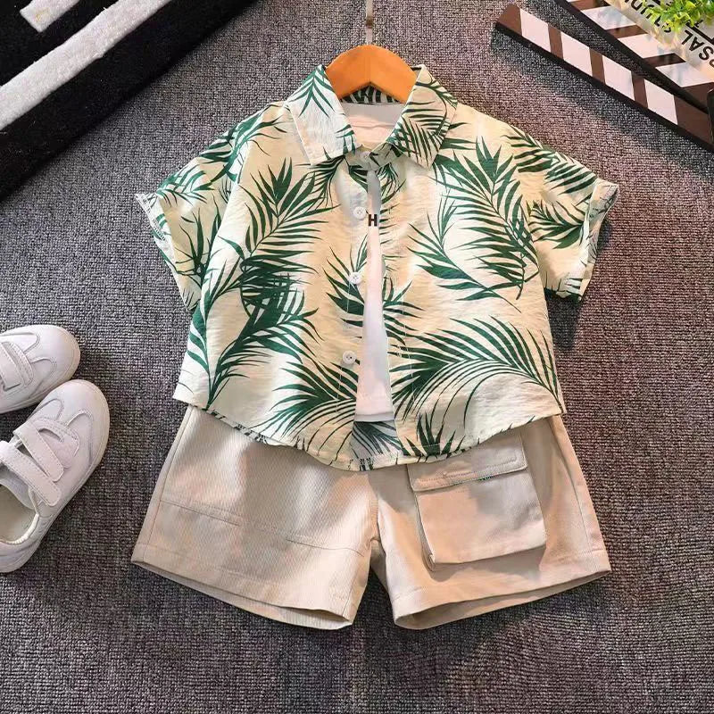 beach seaside boys flower shirt boys shorts set