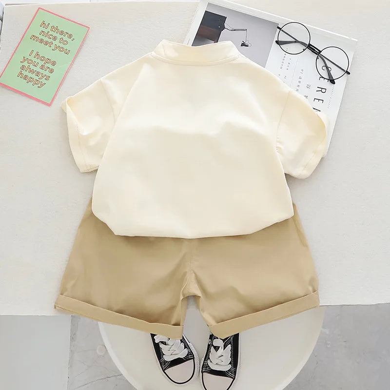 Clothes Sets Baby Summer Casual Panda Print T-shirts + Shorts Suits