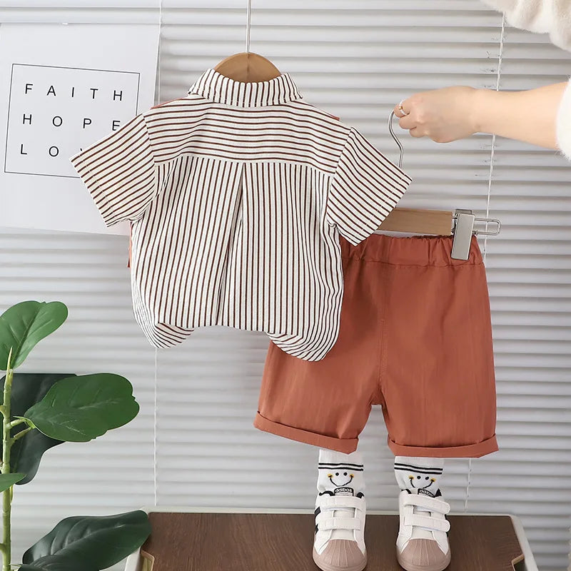 Children Cotton Casual T-Shirt Shorts 2Pcs/Sets