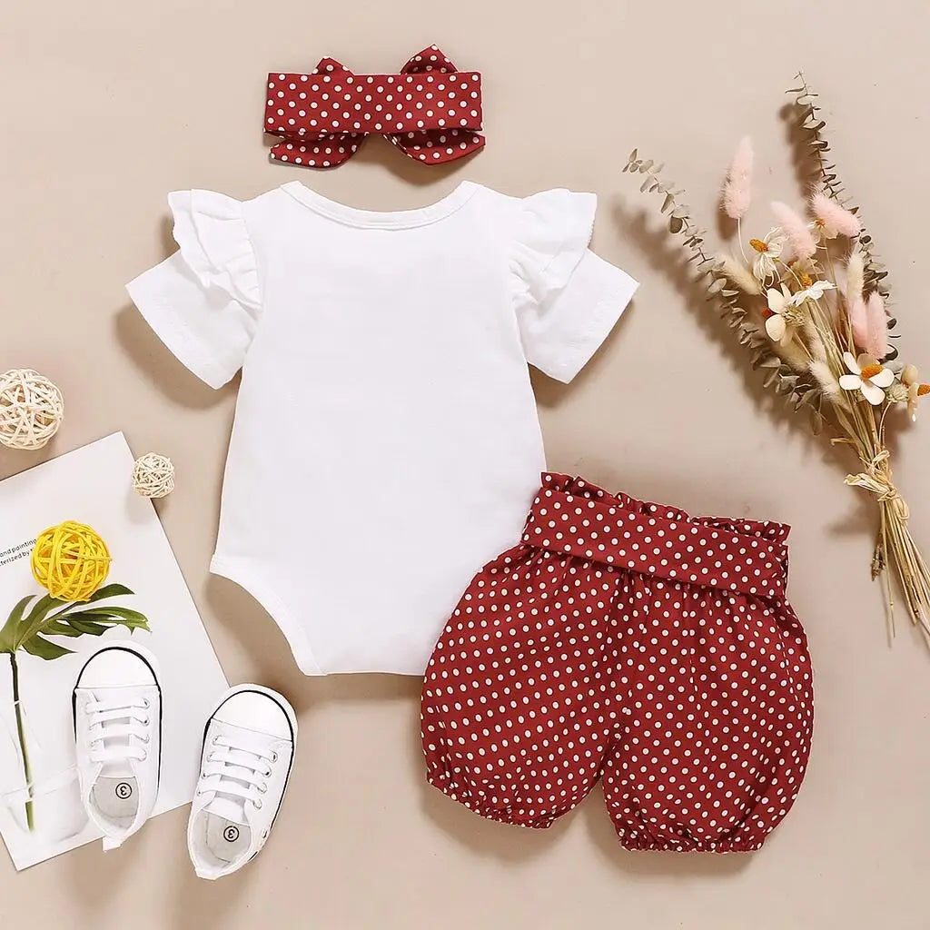 0-18 Month Newborn Baby Girls Clothes Romper Dot Pant