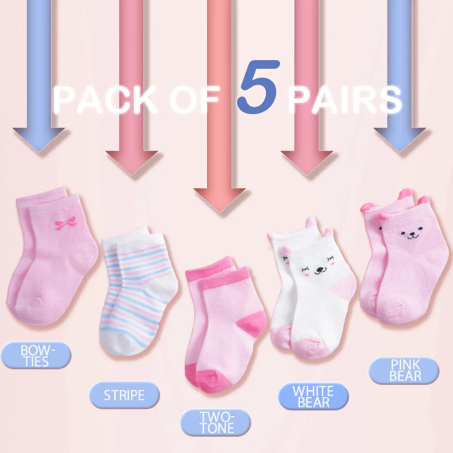 5Pairs/Lot Cotton Kids Anti-Slip  Socks