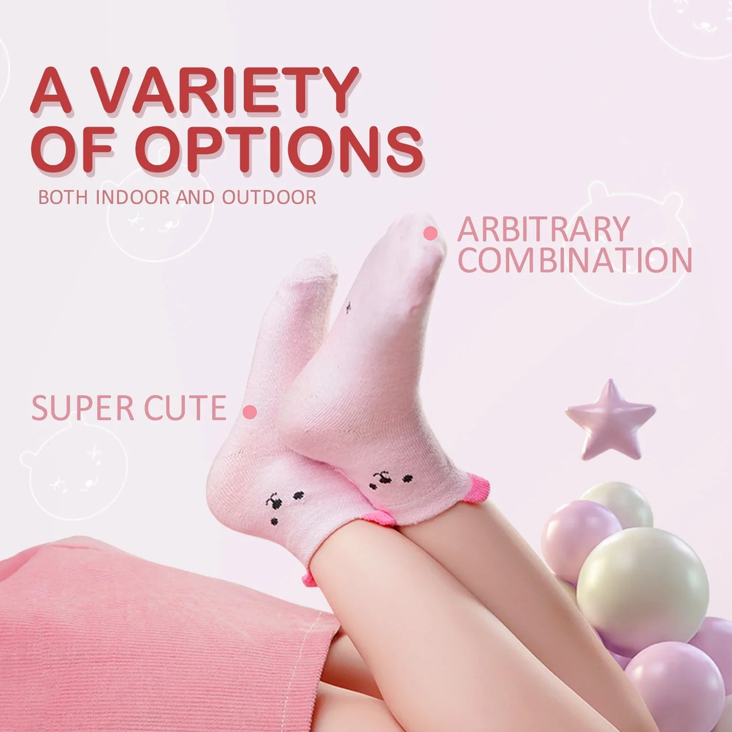 5Pairs/Lot Cotton Kids Anti-Slip  Socks