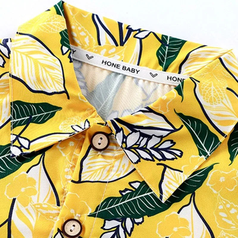 Summer Fashion Vacation Style Kid Short Sleeve+short Pants Outfits
