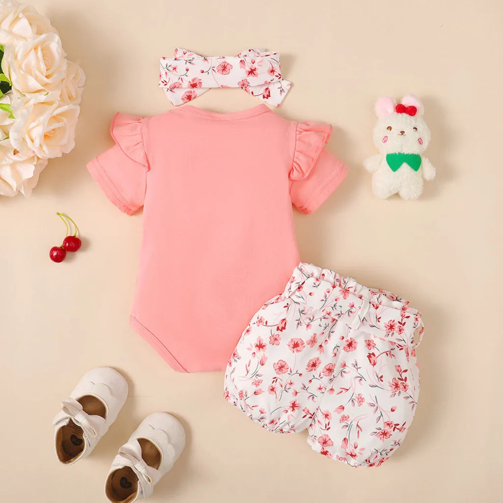 3PCS Baby Girl Clothes Outfits