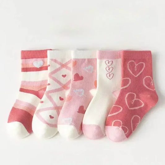 5 Pairs/Lot Kids Soft Cotton Socks Korean