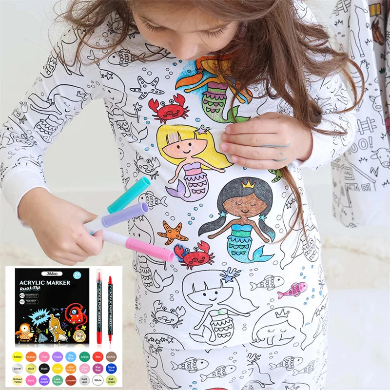 Colorable Two Piece Pajama Set