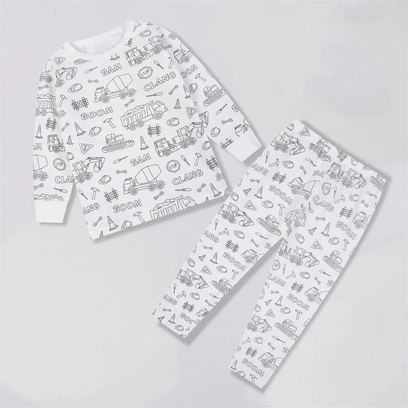 Colorable Two Piece Pajama Set