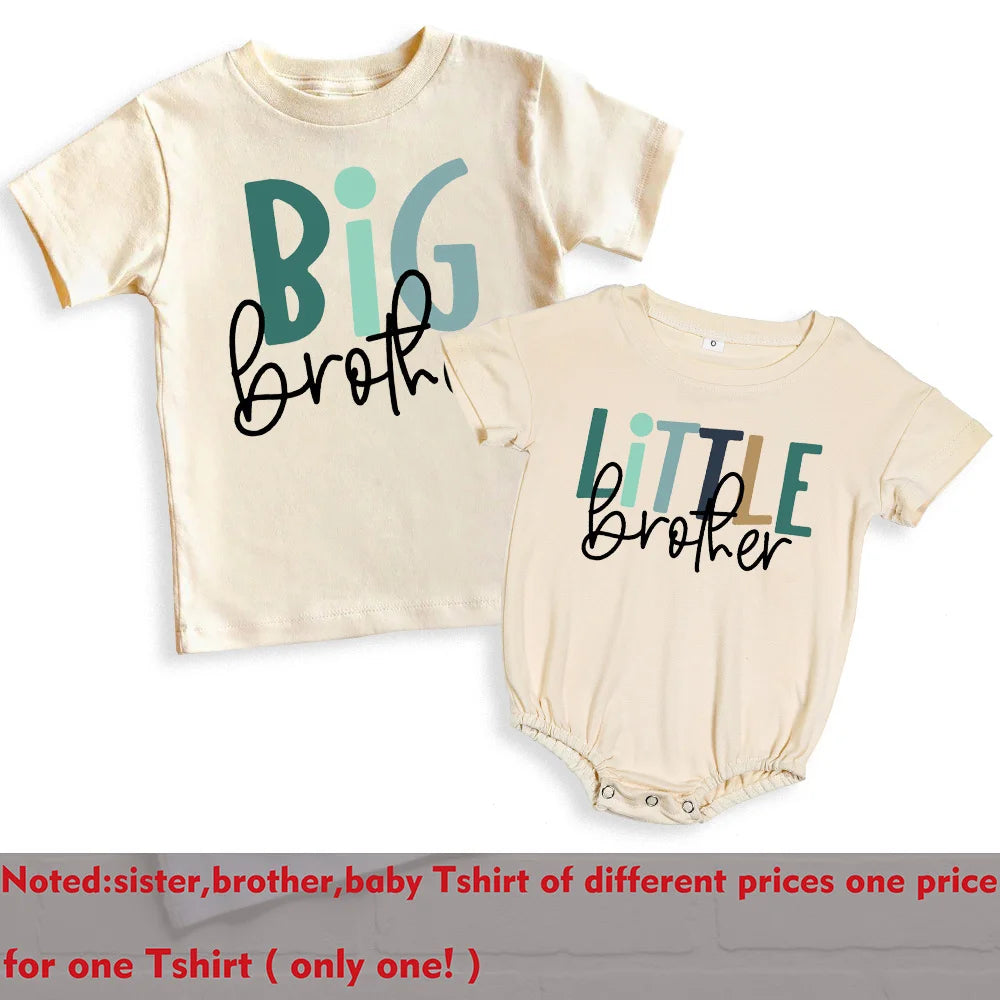 Big Brother Little Sister Print Family Matching Outfit Shirt