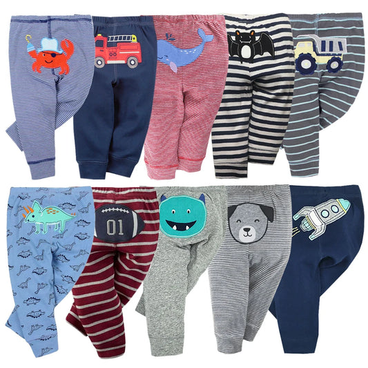 3Pieces Baby PP Trousers Cartoon Soft Infant Pants 100% Cotton