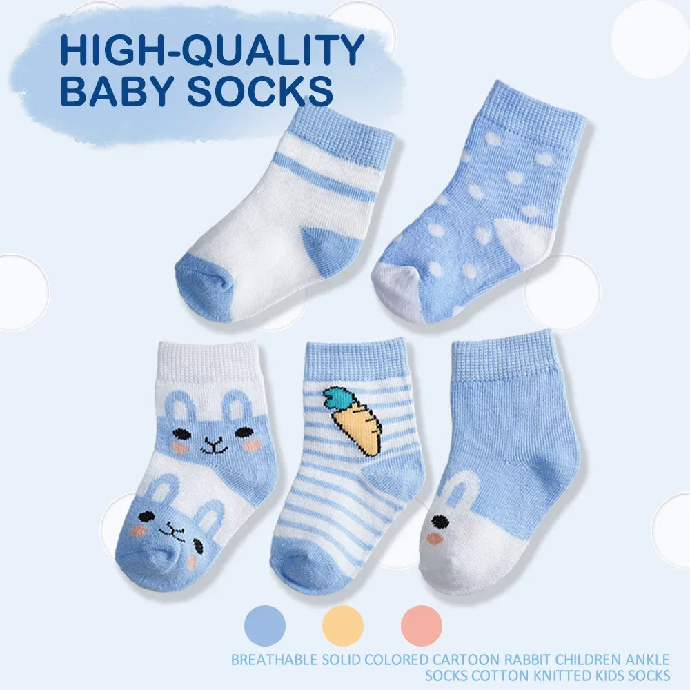 5Pairs/Lot Cotton Kids Anti-Slip  Socks