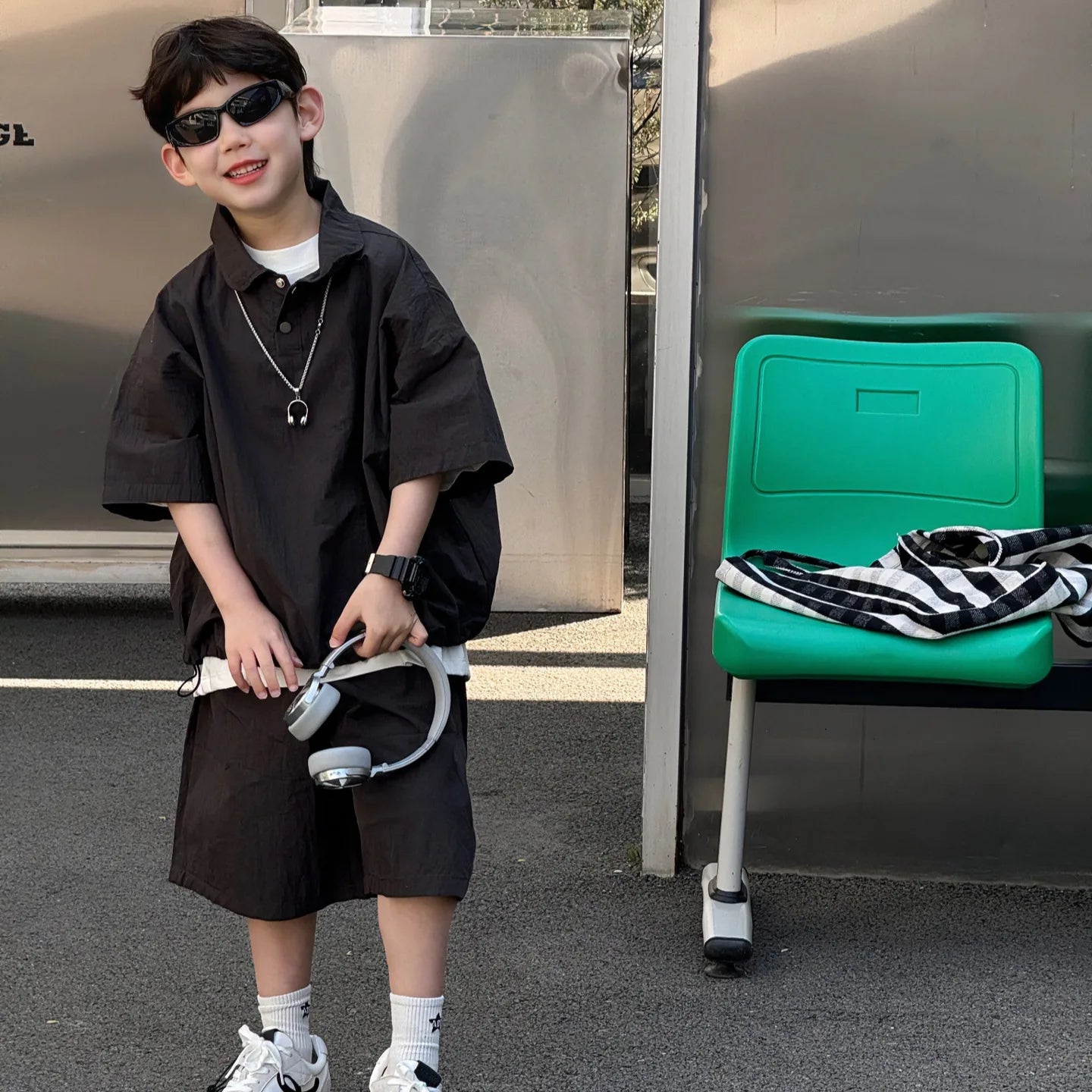 2025  Boys Simple Korean Style Casual Two-piece