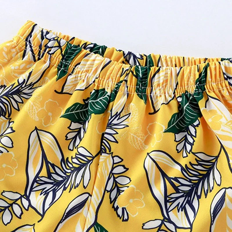 Summer Fashion Vacation Style Kid Short Sleeve+short Pants Outfits