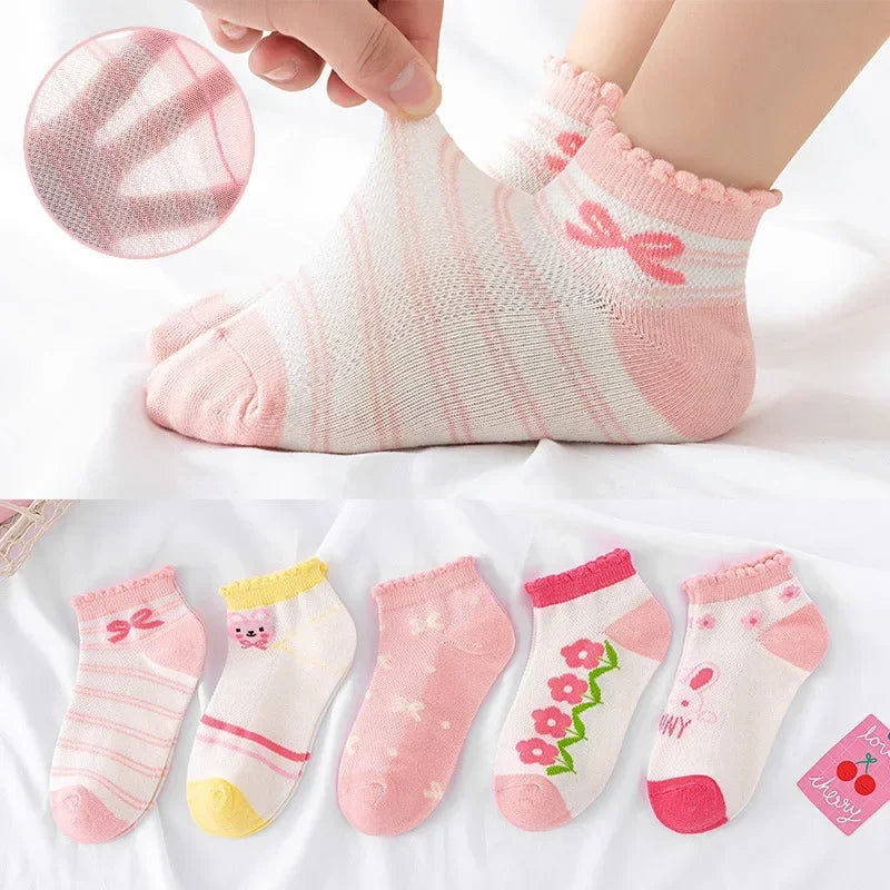 5 Pairs/Lot Kids Soft Cotton Socks Korean