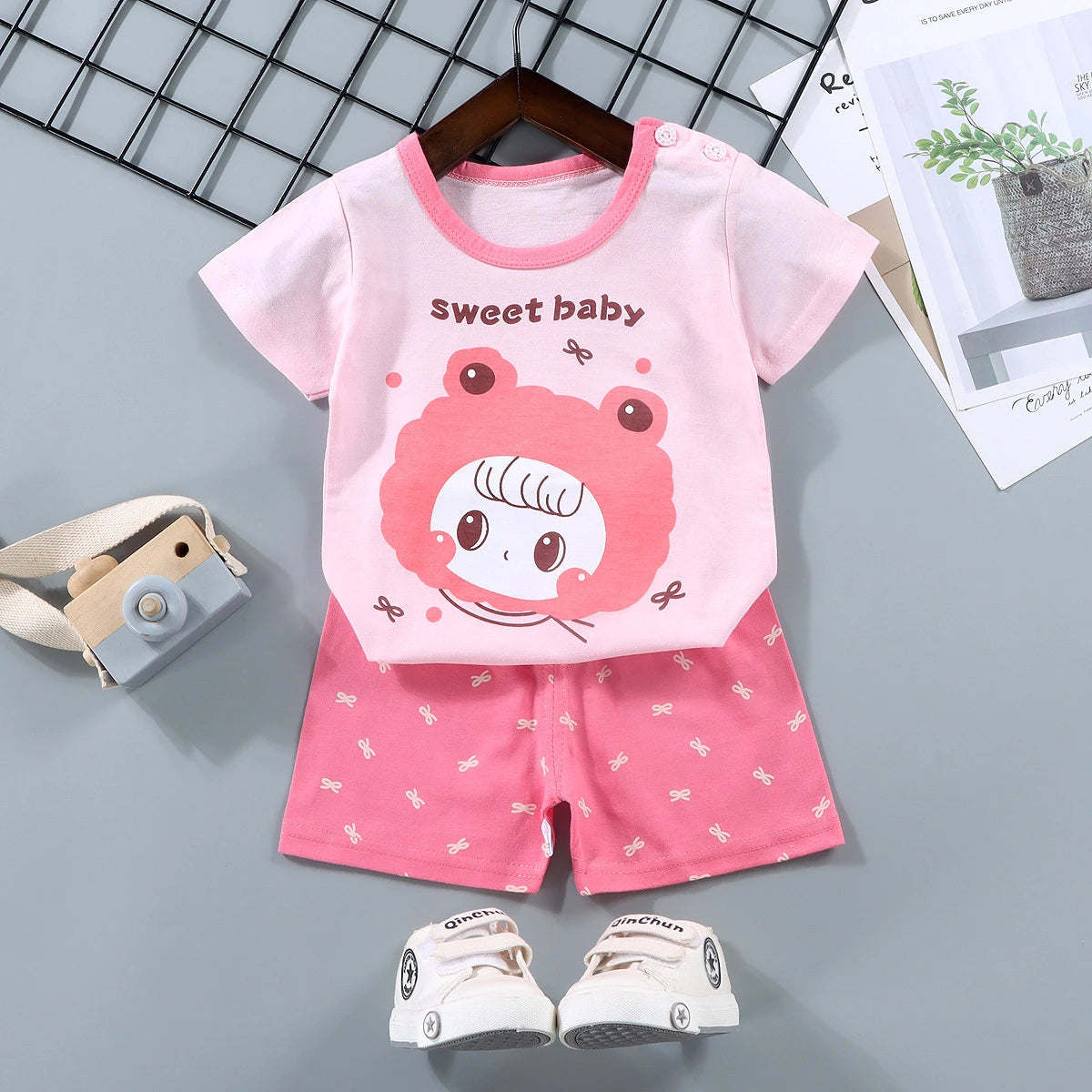 Boys Girl T-shirt Shorts 2PCS Summer