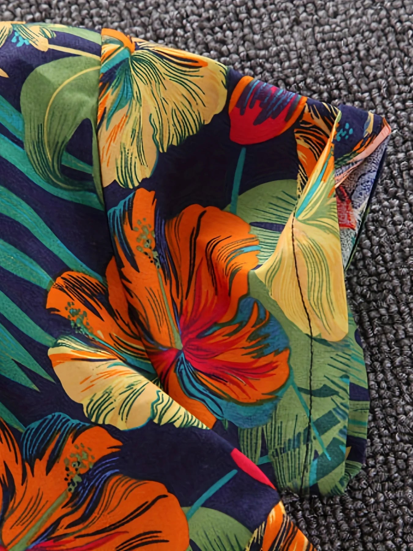 Children's Summer Full Print Leaf Flower Standing