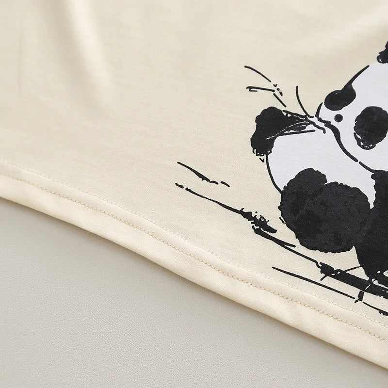 Clothes Sets Baby Summer Casual Panda Print T-shirts + Shorts Suits