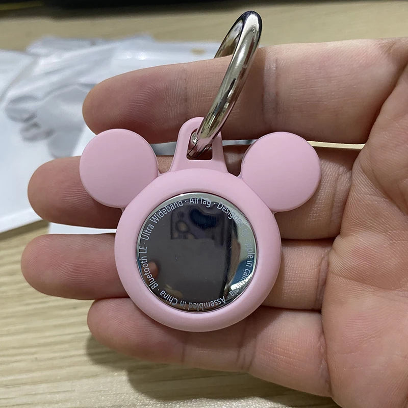 For Apple Airtag Liquid Silicone Case Soft Anti-scratch Protective Sleeve For Airtag Anti-lost Protection Cover AirTag Keychain