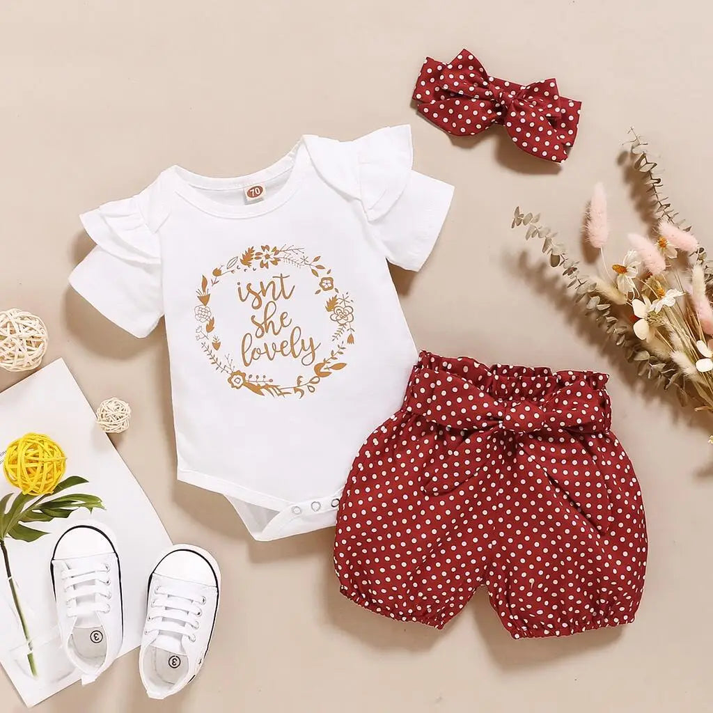 0-18 Month Newborn Baby Girls Clothes Romper Dot Pant