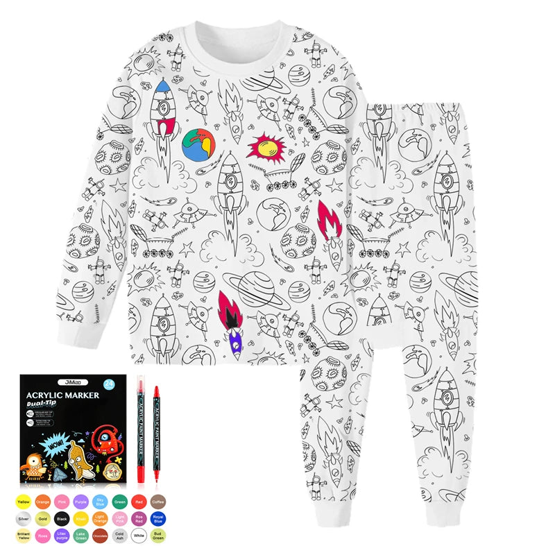 Colorable Two Piece Pajama Set