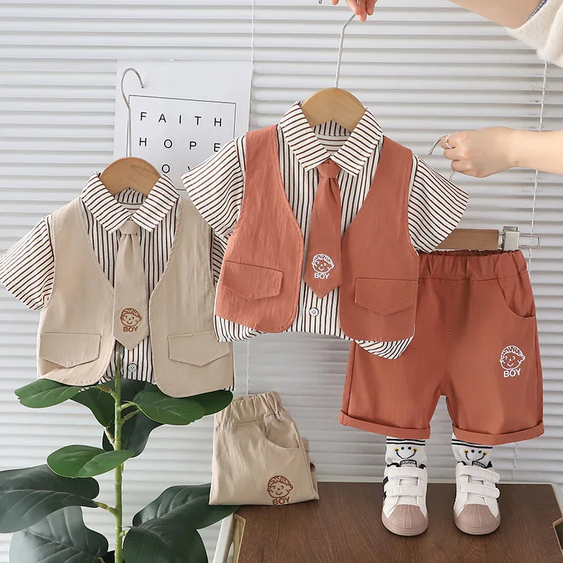 Children Cotton Casual T-Shirt Shorts 2Pcs/Sets