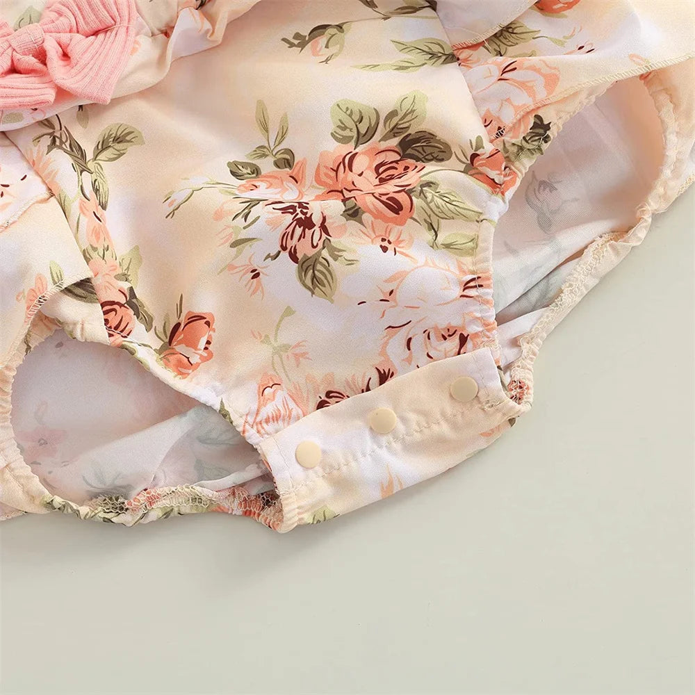Cotton baby girl dresses with ruffle sleeves and floral design, perfect for summer occasions